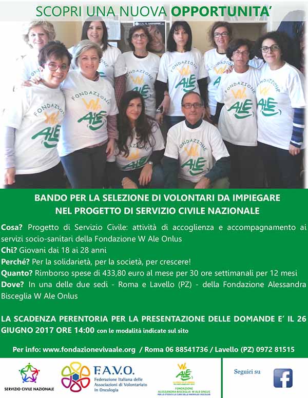 volantino servizio civile 2017 Lavello